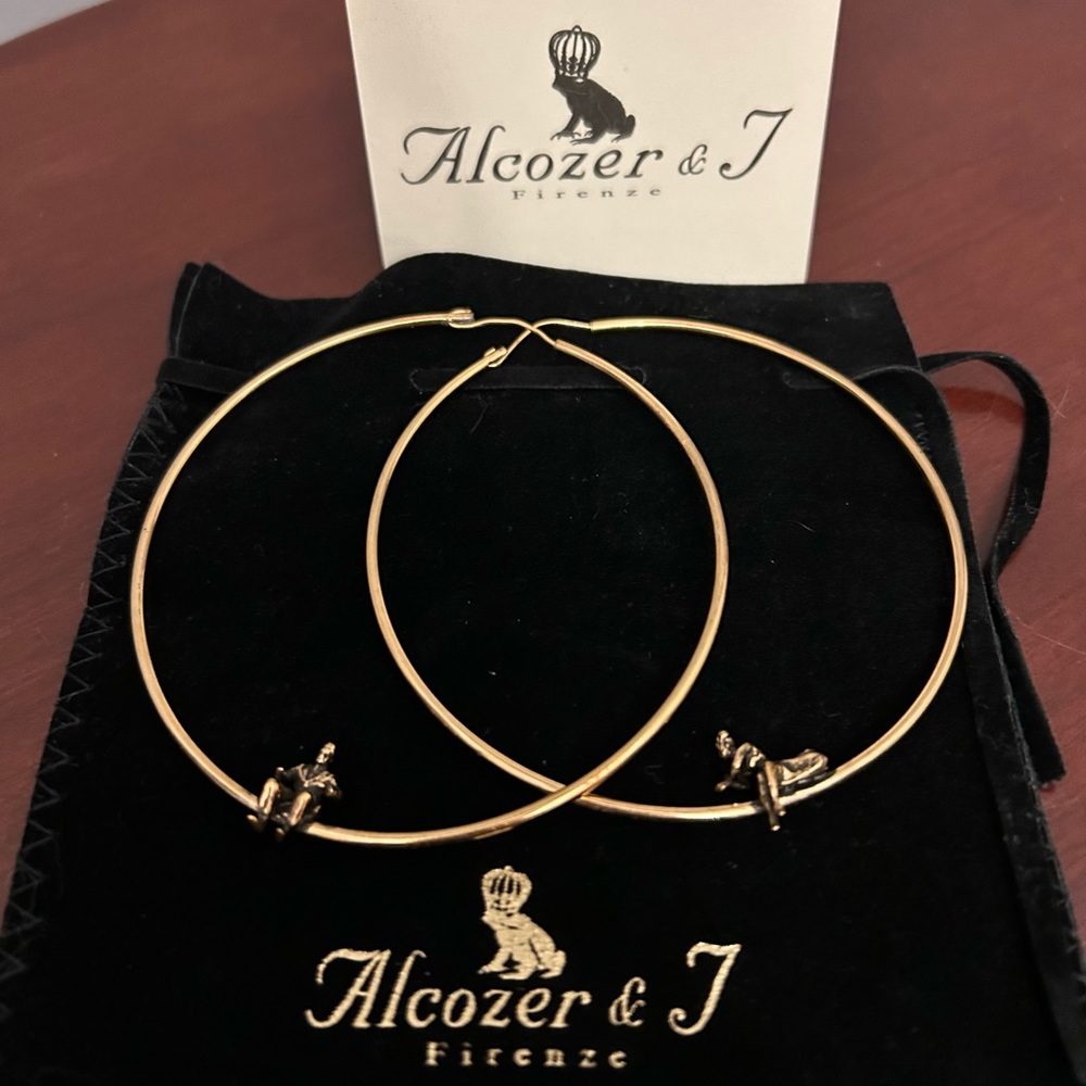 ALCOZER & J ‘Anna and Mario’ Large Hoop Earrings, as Worn By Pink